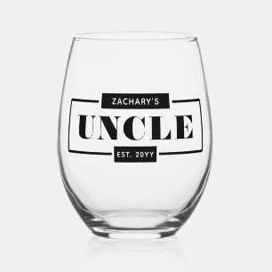 Vaso De Vino Personalizado Moderno, tío audaz Est New Uncle