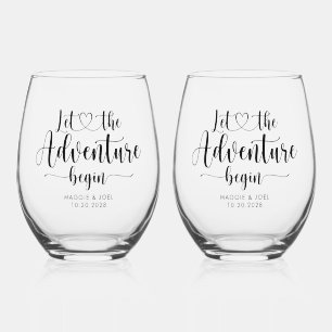 Vaso De Vino Personalizado Que La Aventura Empiece Boda