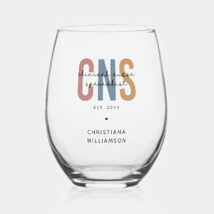 Vaso De Vino Personalizado Retro Especialista en Enfermería Clí