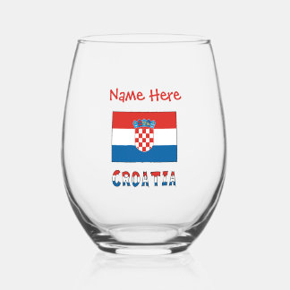 Vaso De Vino Personalized Croatia Flag 