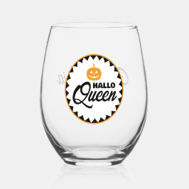 Vaso De Vino Personalized Hallo Queen Halloween 