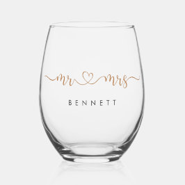 Vaso De Vino Personalized Mr And Mrs Script Name