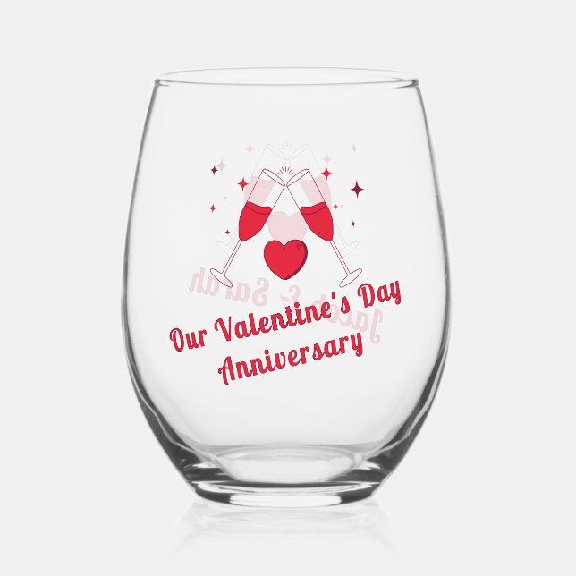 Vaso De Vino Personalized Valentine’s Anniversary  (Anverso)
