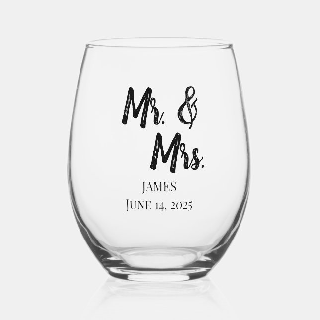 Vaso De Vino Personalized Wedding (Anverso)