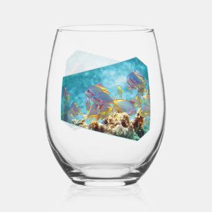 Vaso De Vino Pesca de antrías en la barrera de coral - Diseño f