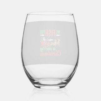 Vaso De Vino Pesca de Navidad Feliz Pez Te Desea