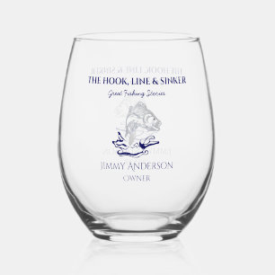 Vaso De Vino Pesca Pesca Pesca Pescador Drinkware Coctel