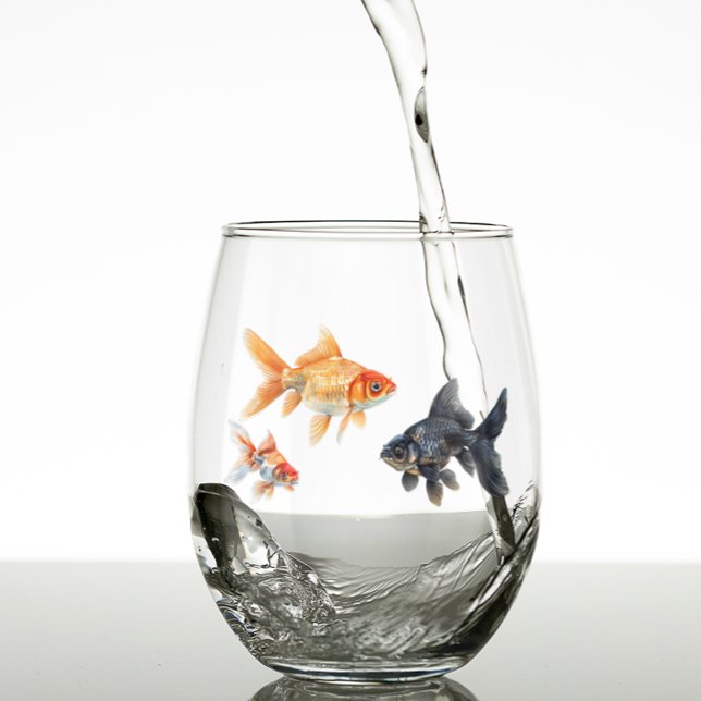 Vaso De Vino Pez dorado Pez lindo Divertido (Subido por el creador)