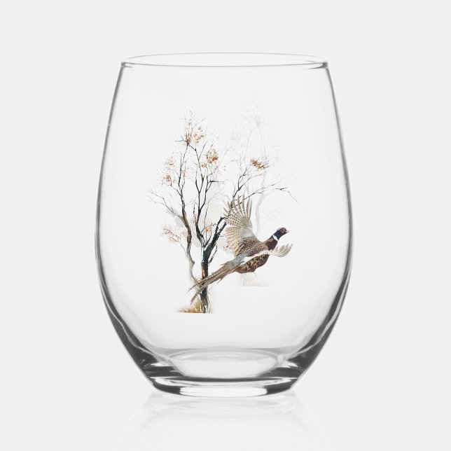 Vaso De Vino Pheasantes para siempre (Anverso)