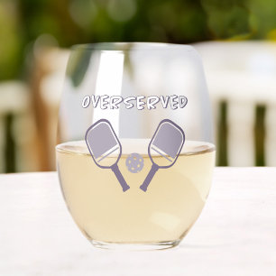 Vaso De Vino Pickleball Demasiado Servido Lindo Deporte Chistos
