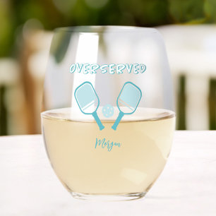 Vaso De Vino Pickleball Deportes Castigo Nombre Personalizado V