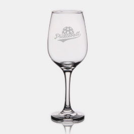 Vaso De Vino Pickleball Funny Pickleball Etched Glass