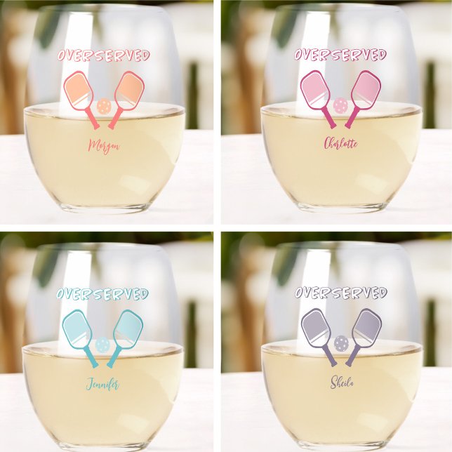 Vaso De Vino Pickleball Sports Pun Nombre personalizado Bachelo (Subido por el creador)
