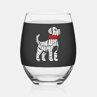 Vaso De Vino Piensa en cachorros blancos MUERTOS