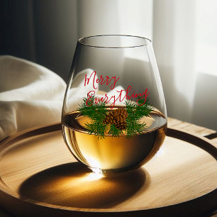 Vaso De Vino Pine Cone Estacional Agujas Merry Todo