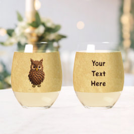Vaso De Vino Pine Cone Owl