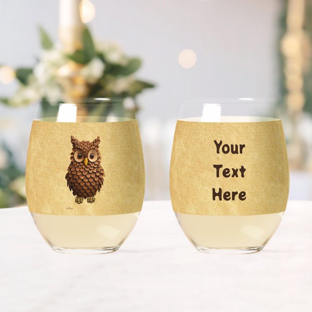 Vaso De Vino Pine Cone Owl (Insitu (Boda))