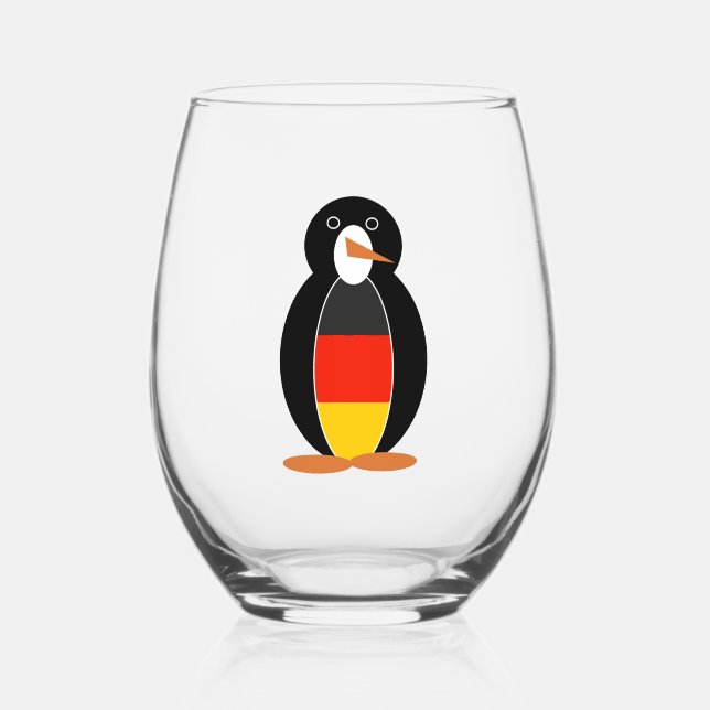 Vaso De Vino Pingüino alemán -- Deutsch Pinguin (Anverso)