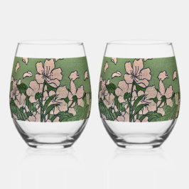Vaso De Vino Pink Blossom Green 