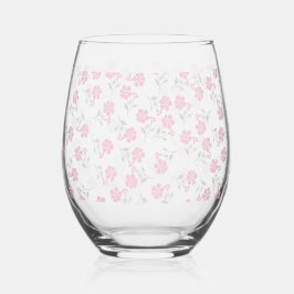 Vaso De Vino Pink Floral Drinkware Set