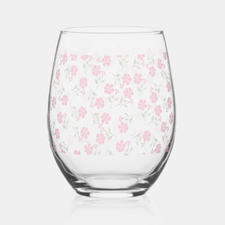 Vaso De Vino Pink Floral Drinkware Set
