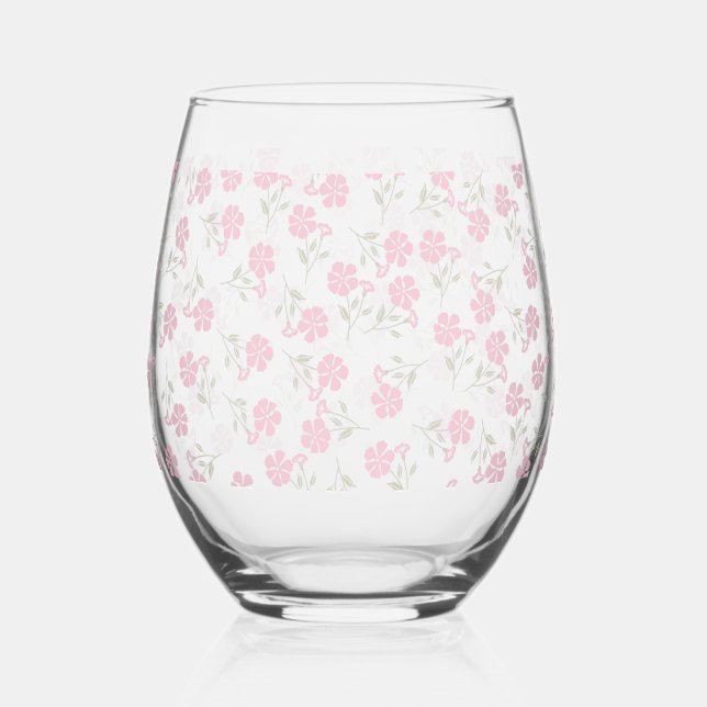 Vaso De Vino Pink Floral Drinkware Set (Anverso)
