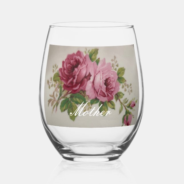 Vaso De Vino Pink Rose Elegance Drinkware Set (Anverso)