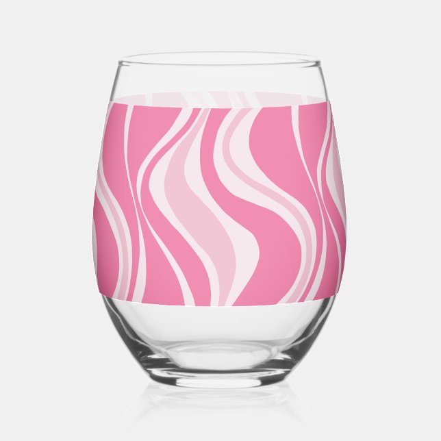 Vaso De Vino Pink Waves Glass (Anverso)