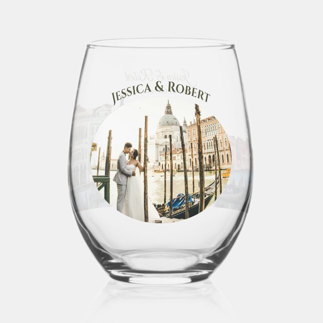 Vaso De Vino Pintura del Gran Canal, Venecia, Italia (Anverso)