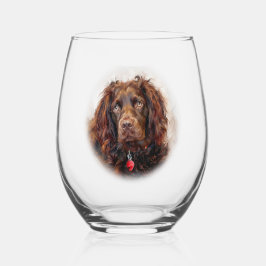 Vaso De Vino Pintura Impresionista de Boykin Spaniel