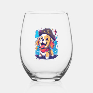 Vaso De Vino Pirata de perro de Golden Retriever