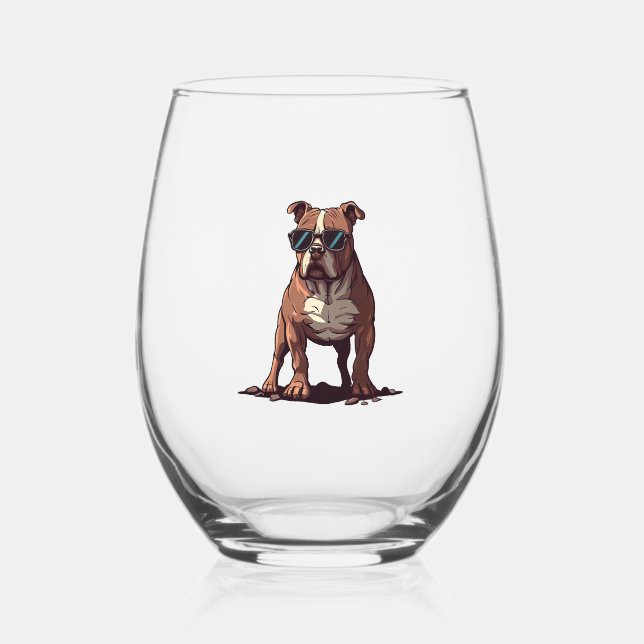 Vaso De Vino Pitbull El Agente Del Servicio Secreto (Anverso)