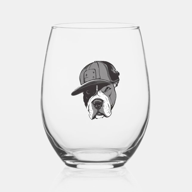 Vaso De Vino Pitbull Gangster (Anverso)