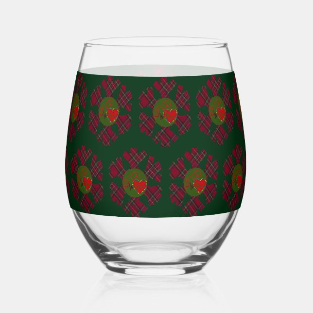 Vaso De Vino Plaid Snowflake Glassware (Anverso)
