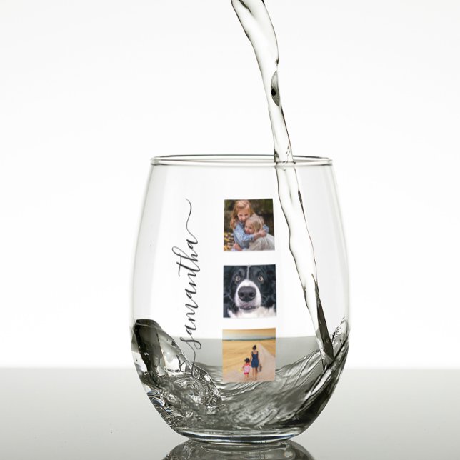 Vaso De Vino Plantilla de foto moderna nombre escrito a mano Sc (Subido por el creador)