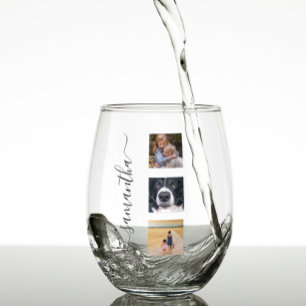 Vaso De Vino Plantilla de fotografía moderna Script de nombre m