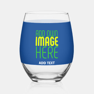 VASO DE VINO PLANTILLA DE TEXTO DE IMAGEN AZUL DE COBALT EDITAB