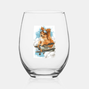 Vaso De Vino Pomerania piloto � Perro As Volador