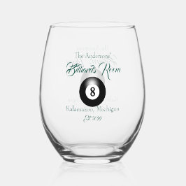 Vaso De Vino Pool Billiards Room 8 Ball Coctail
