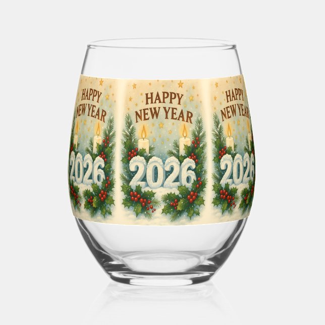 Vaso De Vino premium happy new year 2026 (Anverso)