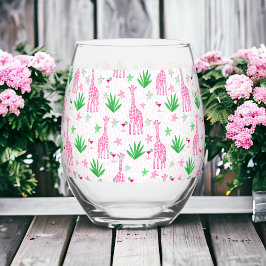 Vaso De Vino Preppy Giraffes Cosmopolitas