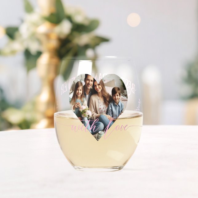 Vaso De Vino Primeras madres como abuela | Foto personalizada (Insitu (Boda))