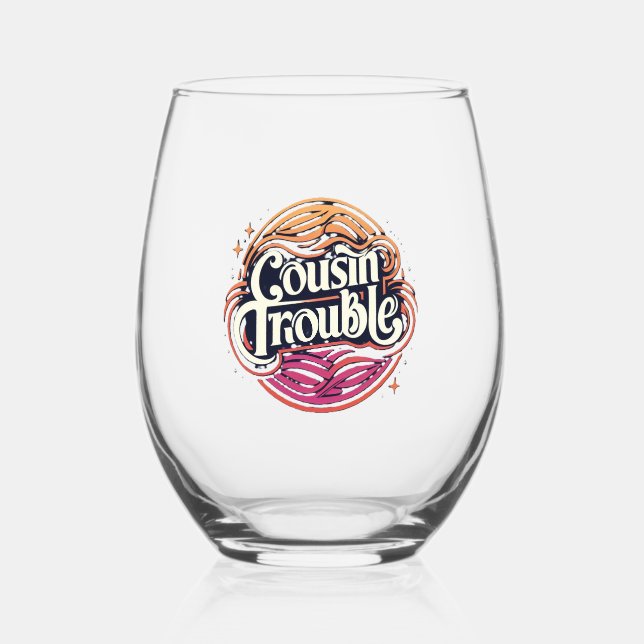 Vaso De Vino Problema de primo: Vidrio sin Stemless (Anverso)