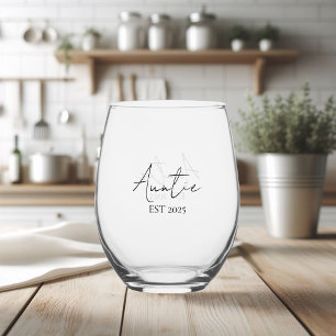 Vaso De Vino Promocionado a la tía EST 2025   Tía nueva elegant