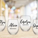 Vaso De Vino Propuesta de la dama de honor Guión moderno Simple<br><div class="desc">¿Buscando la manera perfecta de hacerle la pregunta a sus damas de honor? No hay más que fijarse en nuestras gafas de vino personalizadas para la dama de honor. Nuestros vasos con diseño simple y minimalista son la adición perfecta a cualquier regalo de la dama de honor. También son un...</div>