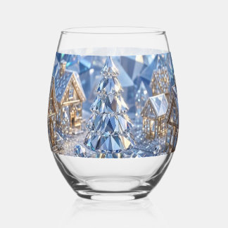 Vaso De Vino Pueblo de Navidad Joyero Árbol Esmeralda de Crista