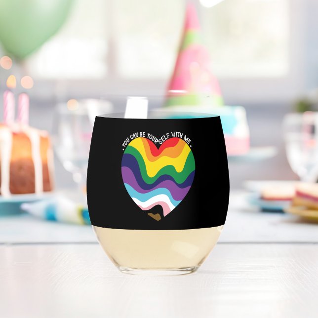 Vaso De Vino Puedes Estar Conmigo Mismo Gay Transgénero LGBT (Insitu (Cumpleaños))