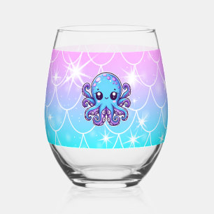 Vaso De Vino Pulpo azul lindo