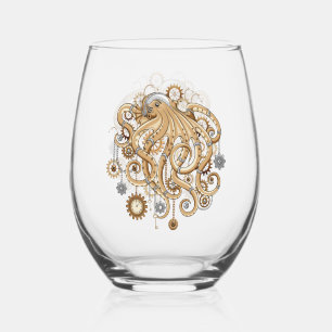 Vaso De Vino Pulpo Steampunk Retro Fantasía Mecánica