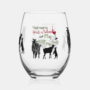 Vaso De Vino Quieres beber vino y jugar con cabras